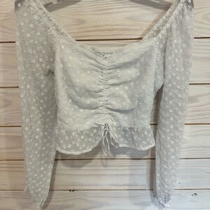 Elegant White Ruched Women's Top